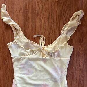 SHEIN Yellow Floral Maxi Dress